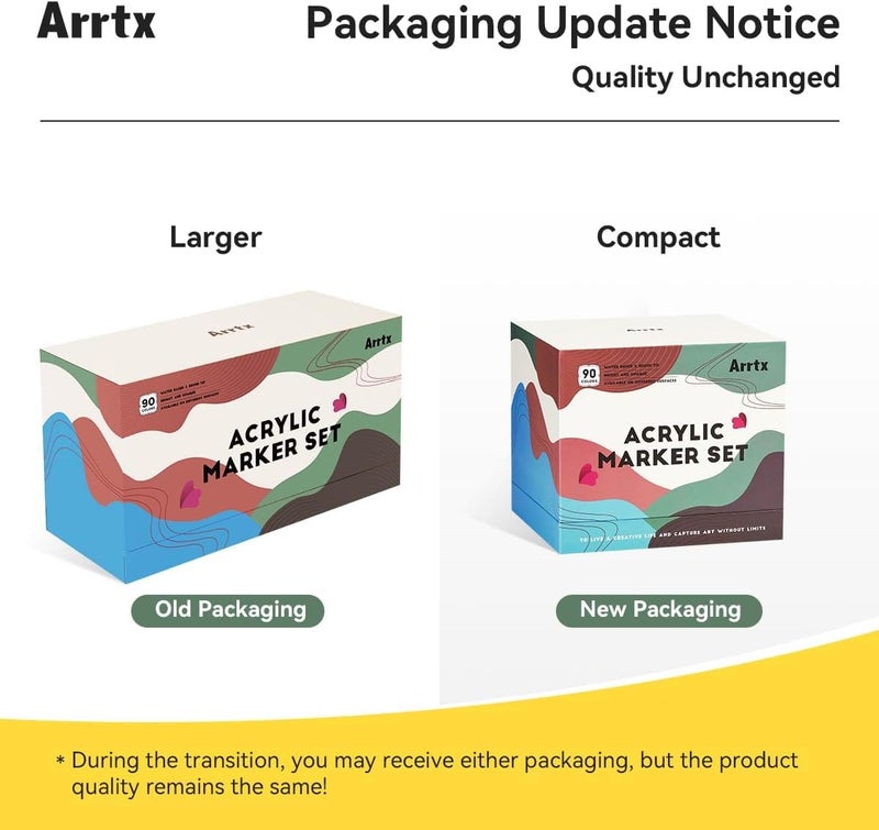 Arrtx 90 Colors Paint Markers, Acrylic Paint Pens for Artists Adults Coloring Drawing - Extra Brush Tip for Rock Painting, Wood, Canvas, DIY Crafts Making Art Supplies - Image 2